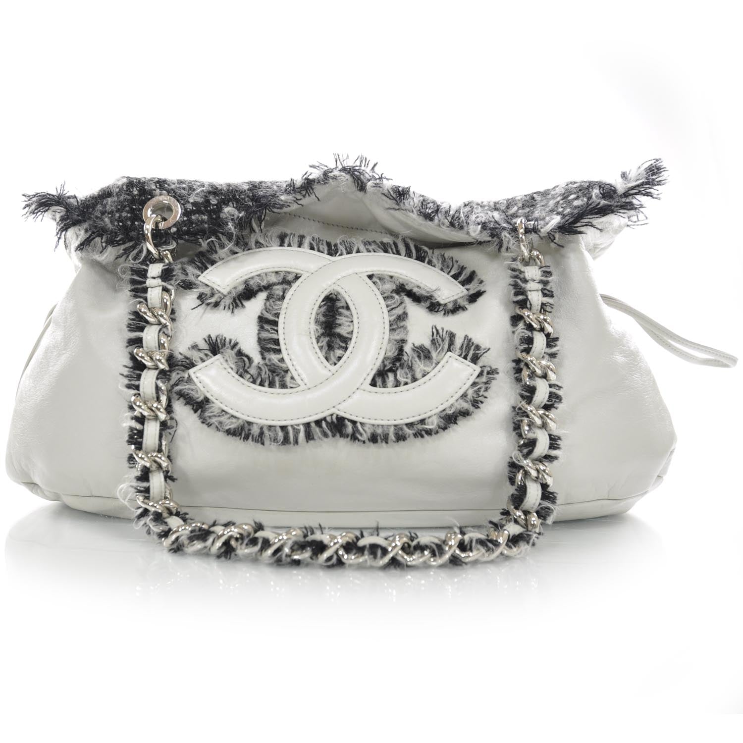 Chanel Lambskin Drawstring Tweedy Tote 1 of 9