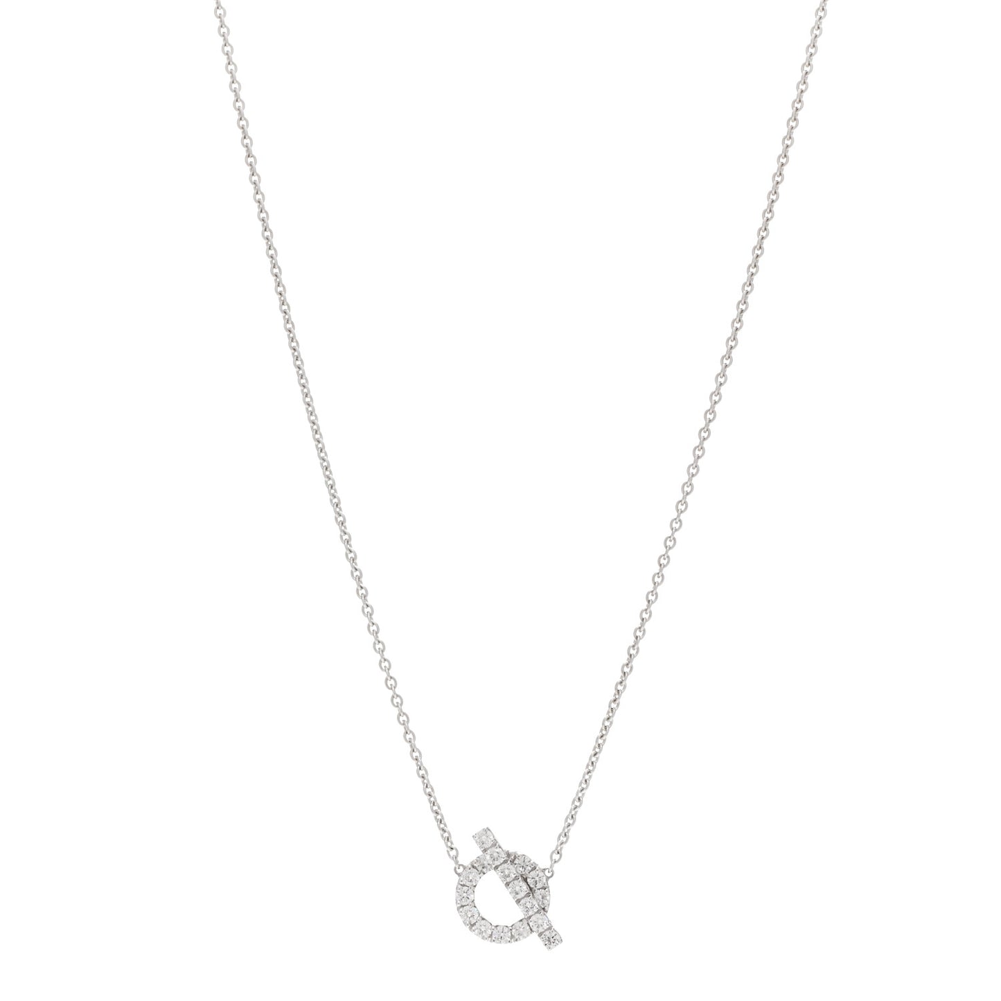 18K White Gold Diamond Finesse Pendant Necklace