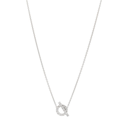 Hermes 18K White Gold Diamond Finesse Pendant Necklace 1 of 5