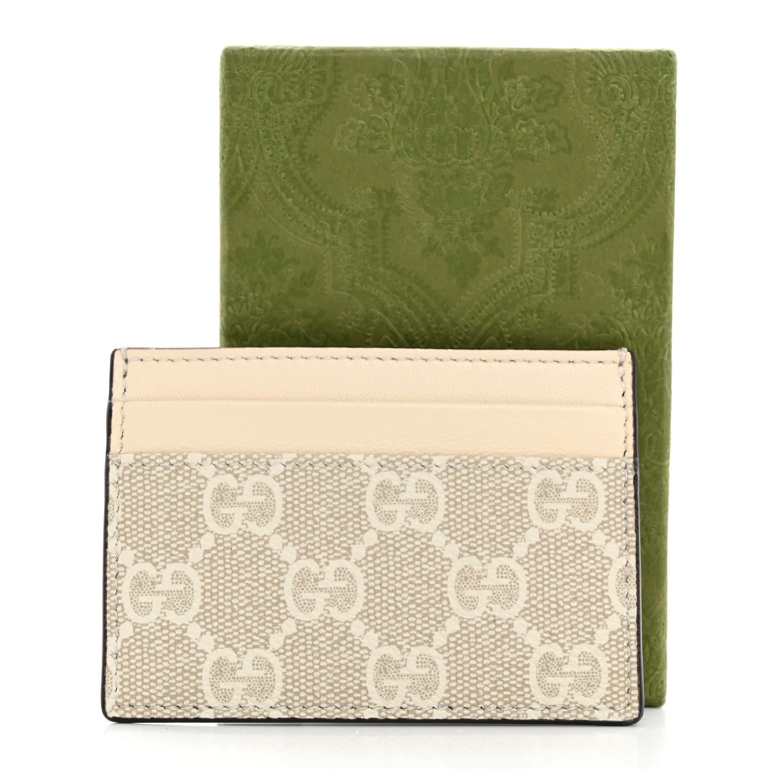 Gucci GG Supreme Monogram Calfskin Card Holder Beige Mystic White 7 of 7