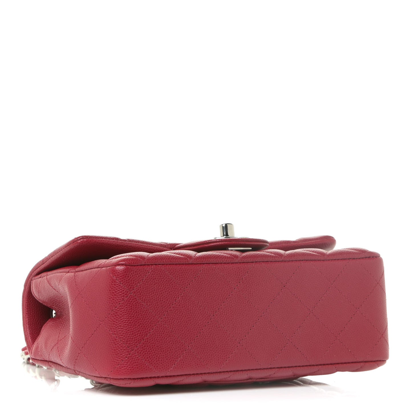 Caviar Quilted Mini Rectangular Flap Red