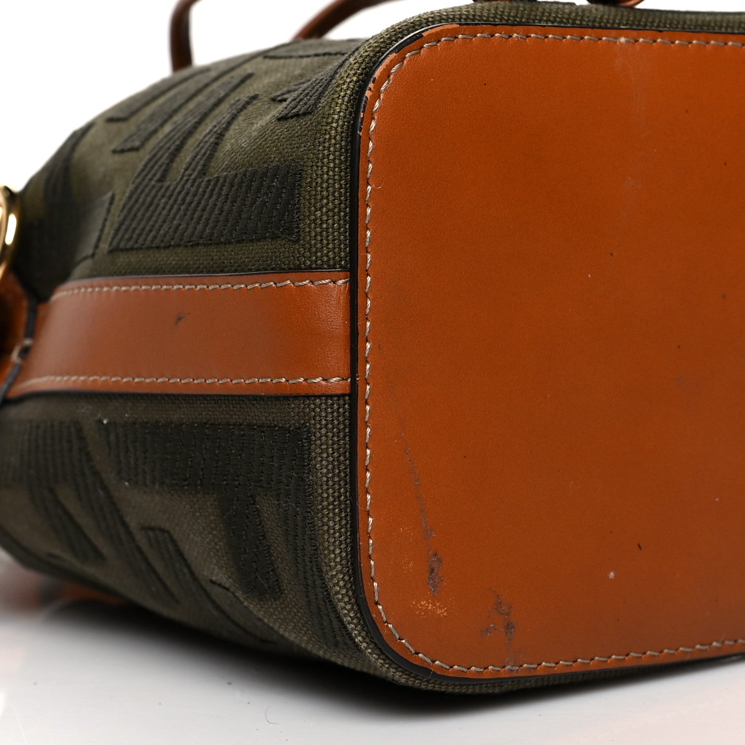 Fendi Canvas Vitello King F is Fendi FF Embroidered Mini Mon Tresor Bucket Bag Amazzonia Cuoio 10 of 12