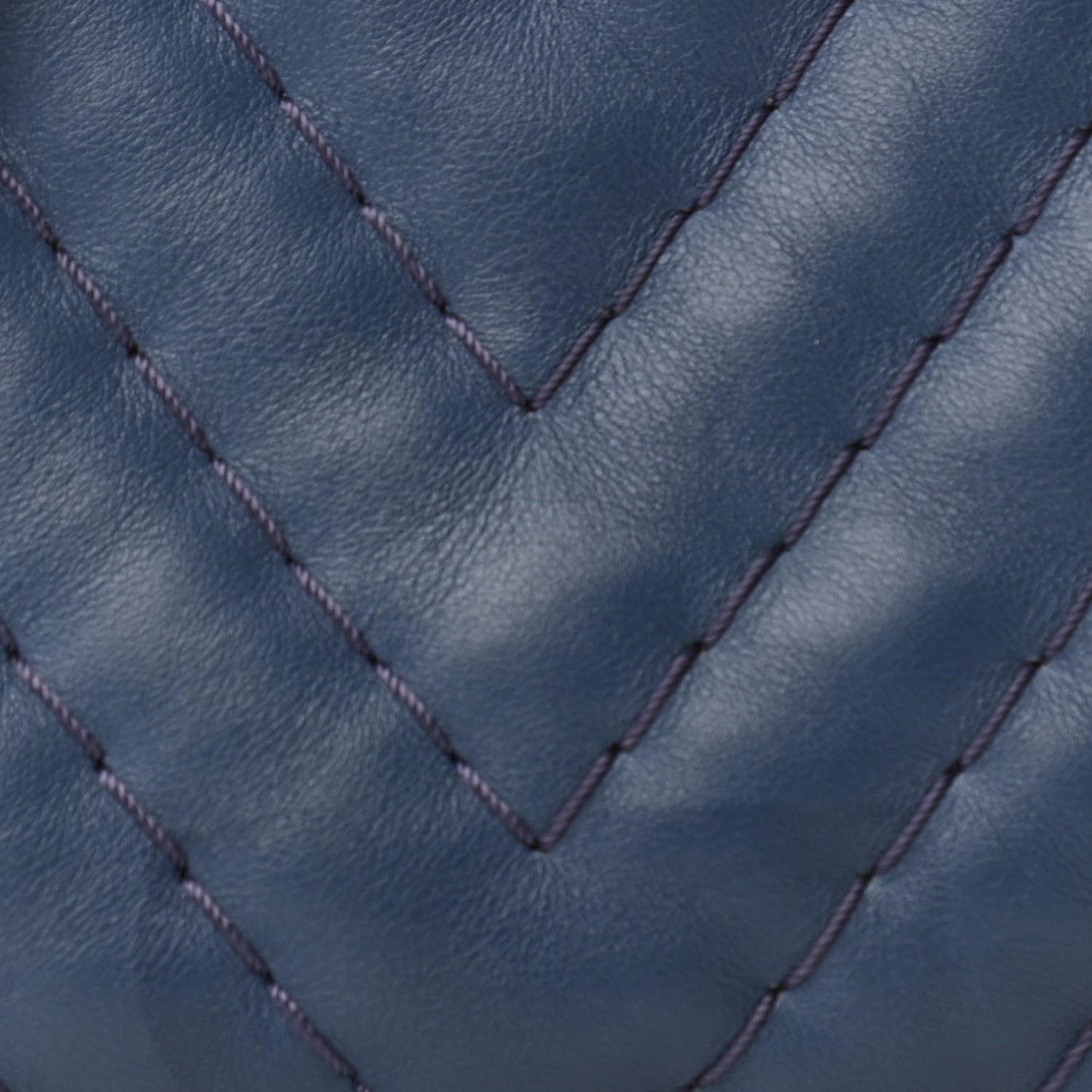 Calfskin Chevron Quilted Surpique Camera Case Blue
