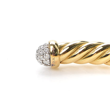 David Yurman 18K Yellow Gold Diamond 4mm Cablespira Bracelet 4 of 5