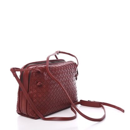 Bottega Veneta Nappa Intrecciato Double Compartment Crossbody Bag China Red 2 of 9