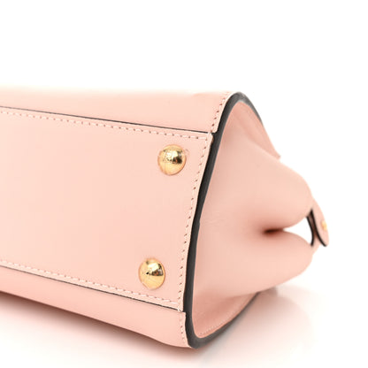 Fendi Vitello Seta Canvas FF Embroidered Mini Peekaboo Iconic Satchel Rosa Confetto 9 of 11