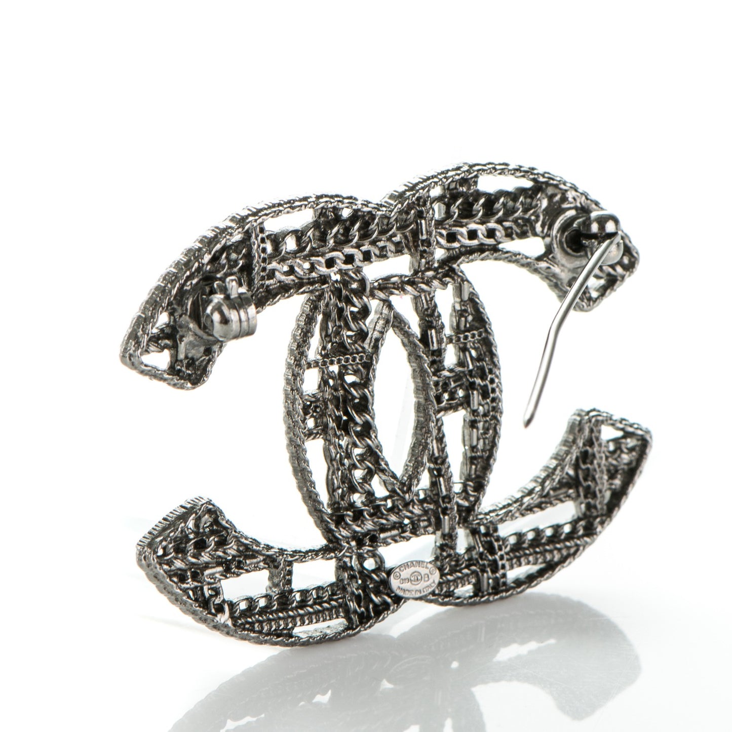 Ruthenium Chain CC Brooch