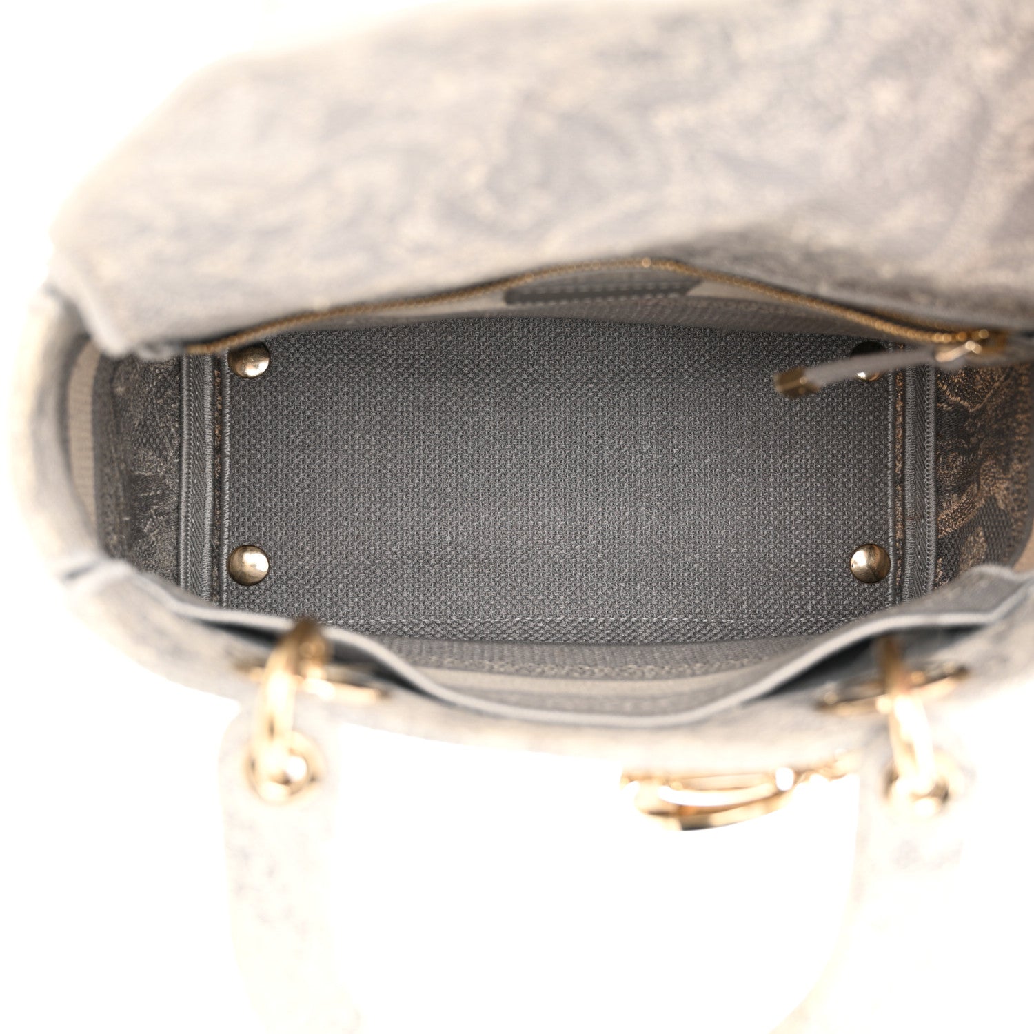 Christian Dior Canvas Toile De Jouy Reverse Embroidered Medium Lady D-Lite Gray 5 of 11