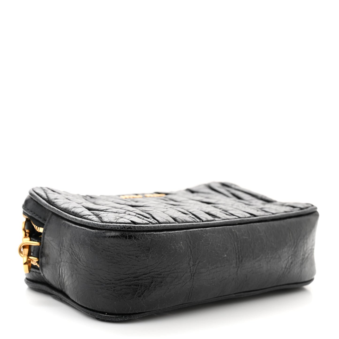 Nappa Matelasse Double Zip Pochette Clutch Black