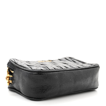 Miu Miu Nappa Matelasse Double Zip Pochette Clutch Black 4 of 9
