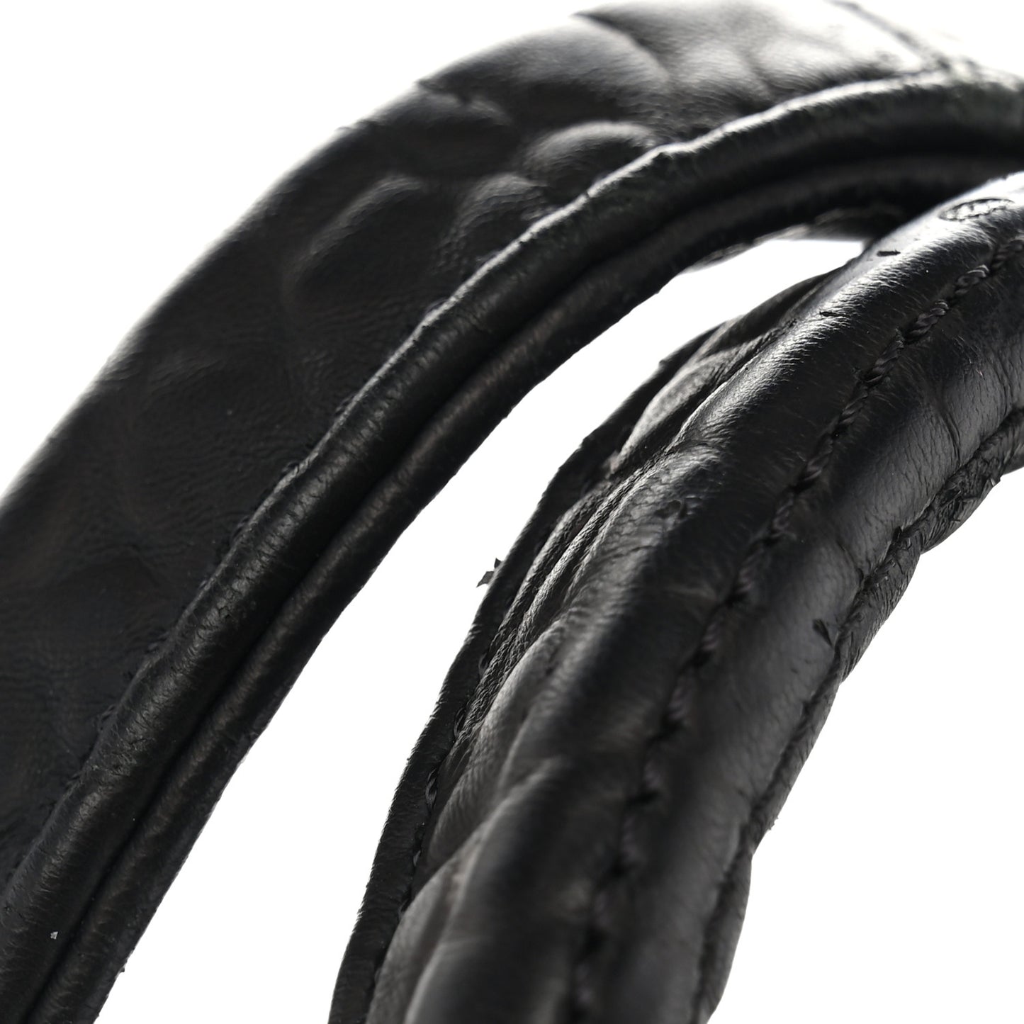 Nylon Pebbled Lambskin Rocco Nickel Hardware Black