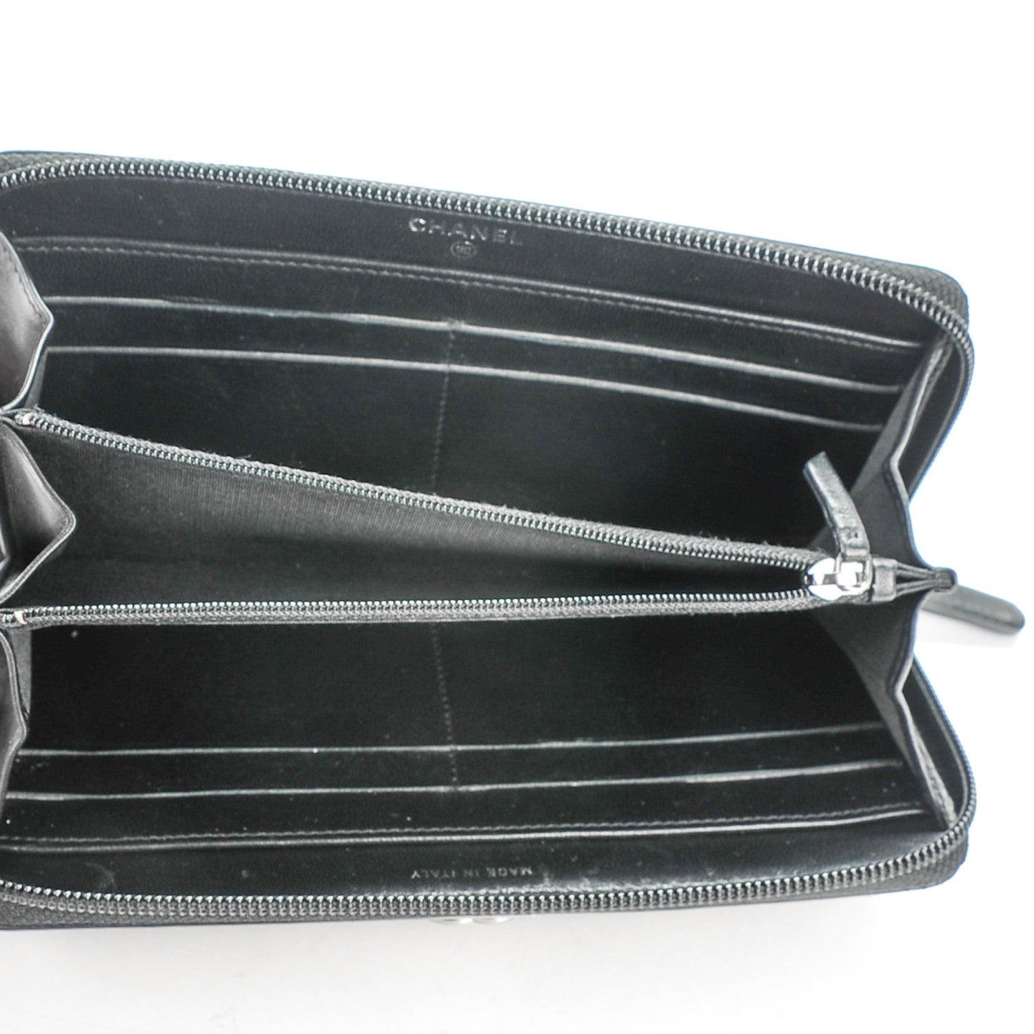 Chanel Lambskin Quilted Boy Zip Around Wallet Black 5 of 8
