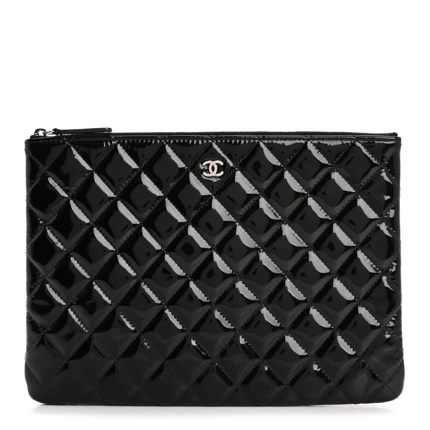 Chanel Patent Calfskin Quilted Medium Cosmetic Case Black 1 of 11