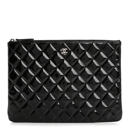 Chanel Patent Calfskin Quilted Medium Cosmetic Case Black 1 of 11
