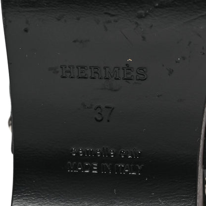 Hermes Calfskin Carlotta Mules 37 Black 6 of 8