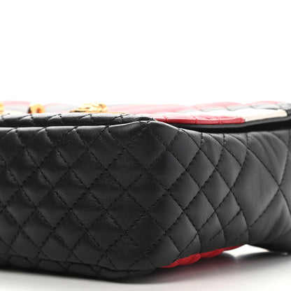 Versace Nappa Quilted Icon Stripe Crossbody Bag Black Red White 9 of 11