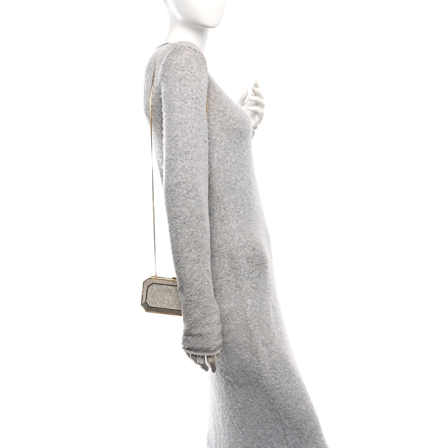 Swarovski Crystal Minaudiere Clutch Silver Gold