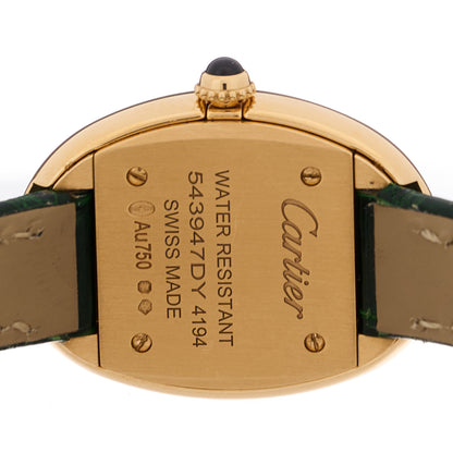 Cartier 18K Yellow Gold Alligator 23mm Baignoire Quartz Watch Green 4 of 5