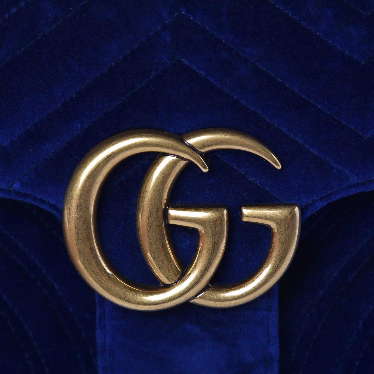 Velvet Matelasse Medium GG Marmont Shoulder Bag Cobalt Blue