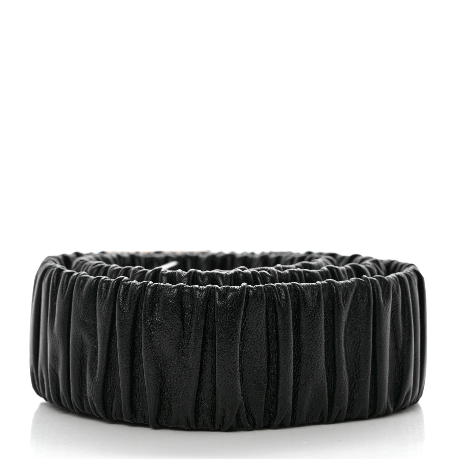 Chanel Lambskin Ruched Turn Lock CC Belt 80 32 Black 2 of 5