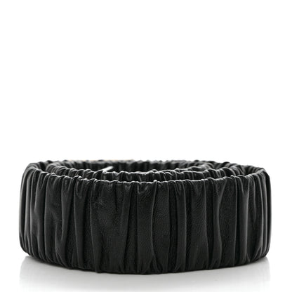Chanel Lambskin Ruched Turn Lock CC Belt 80 32 Black 2 of 5