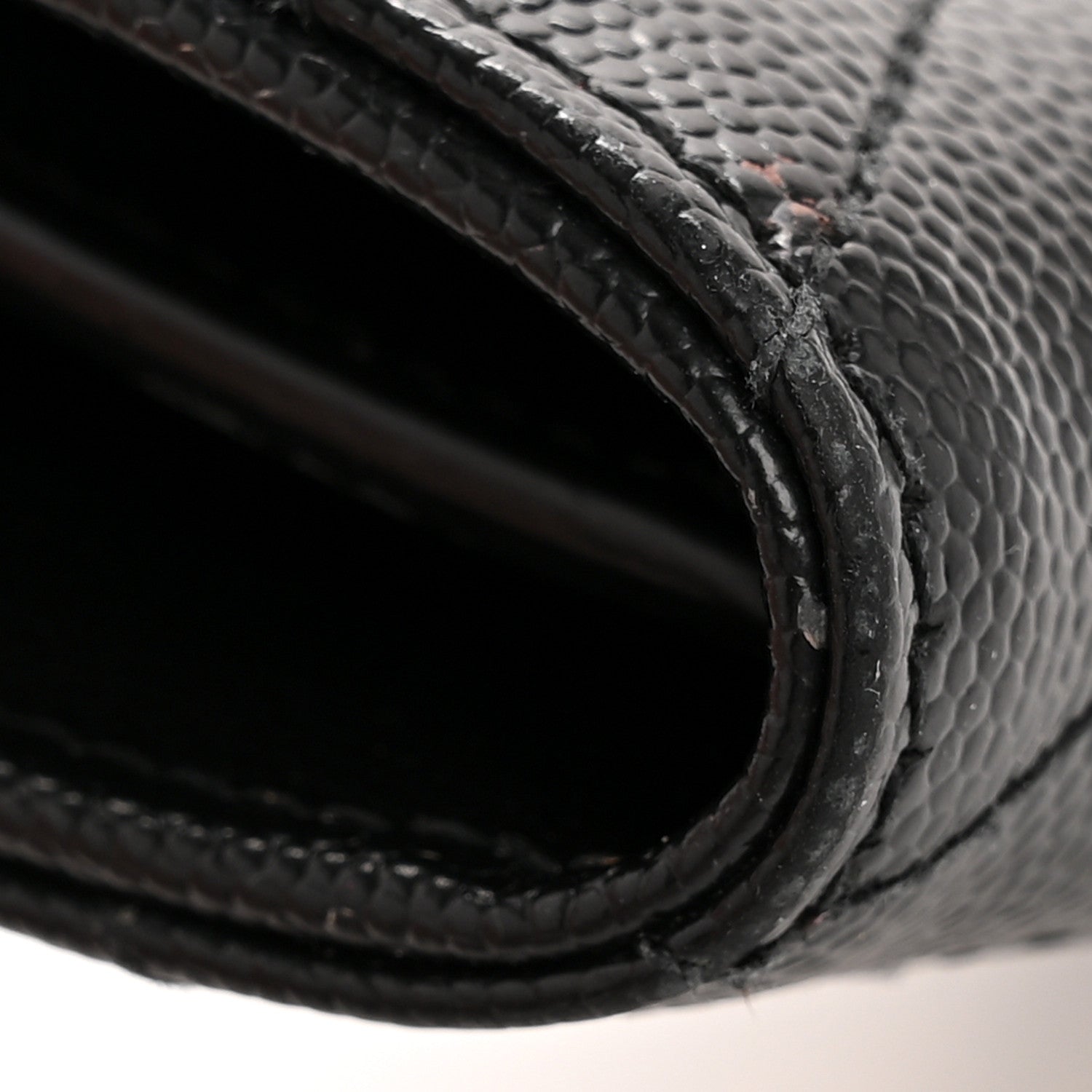 Saint Laurent Grain De Poudre Matelasse Chevron Monogram Flap Wallet Black 10 of 10