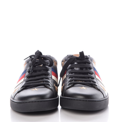 Gucci Calfskin Web Bee Star Embroidered Womens Sylvie Web Ace Sneakers 39.5 Black 2 of 10