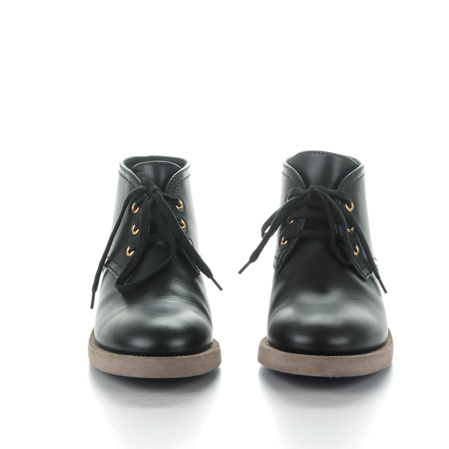 Calfskin Lace Up CC Boots Black
