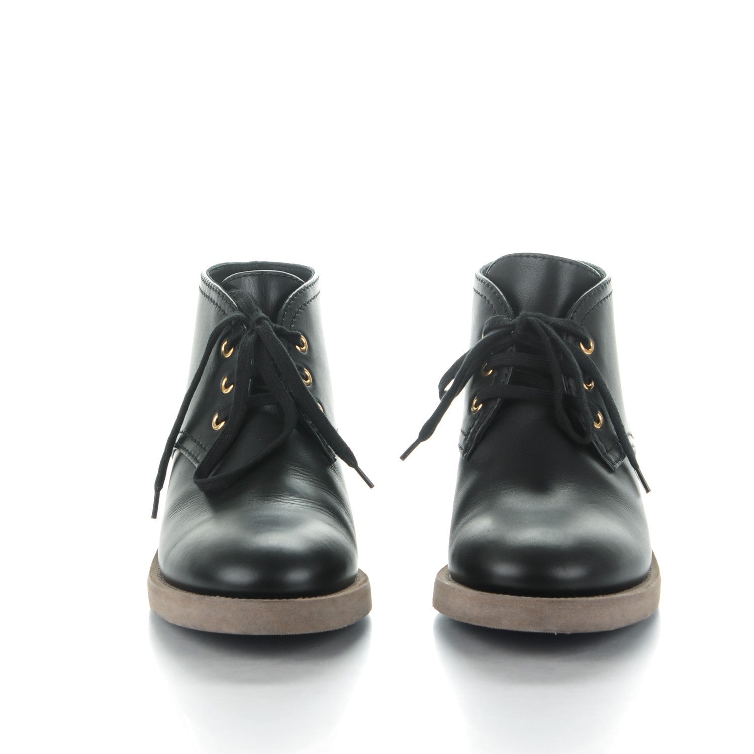 Chanel Calfskin Lace Up CC Boots Black 2 of 7