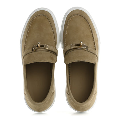 Hermes Suede Goatskin Game Slip On Sneakers 38 Beige Lin 2 of 11