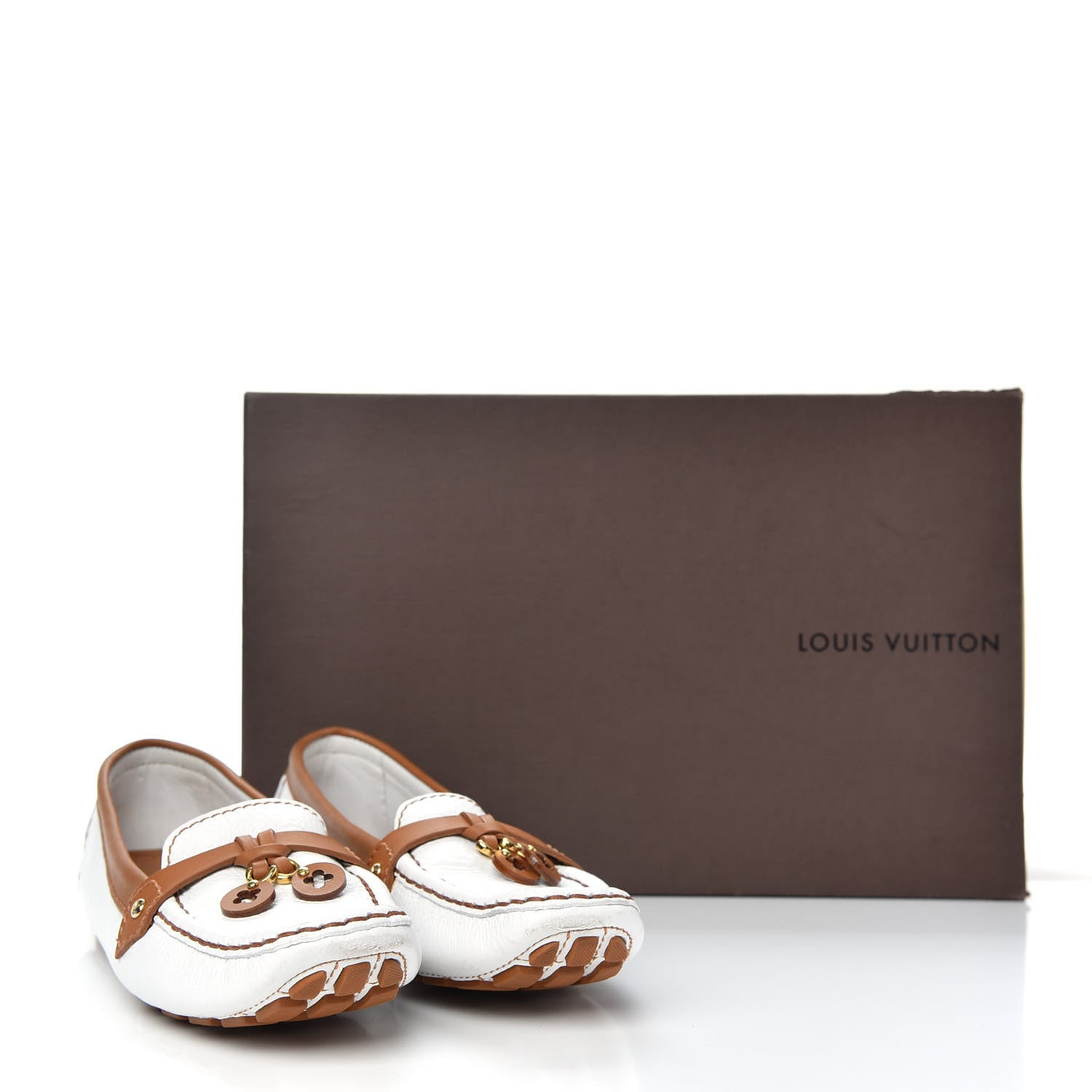 Louis Vuitton Calfskin Charm Moccasin Loafers 40 White 12 of 12