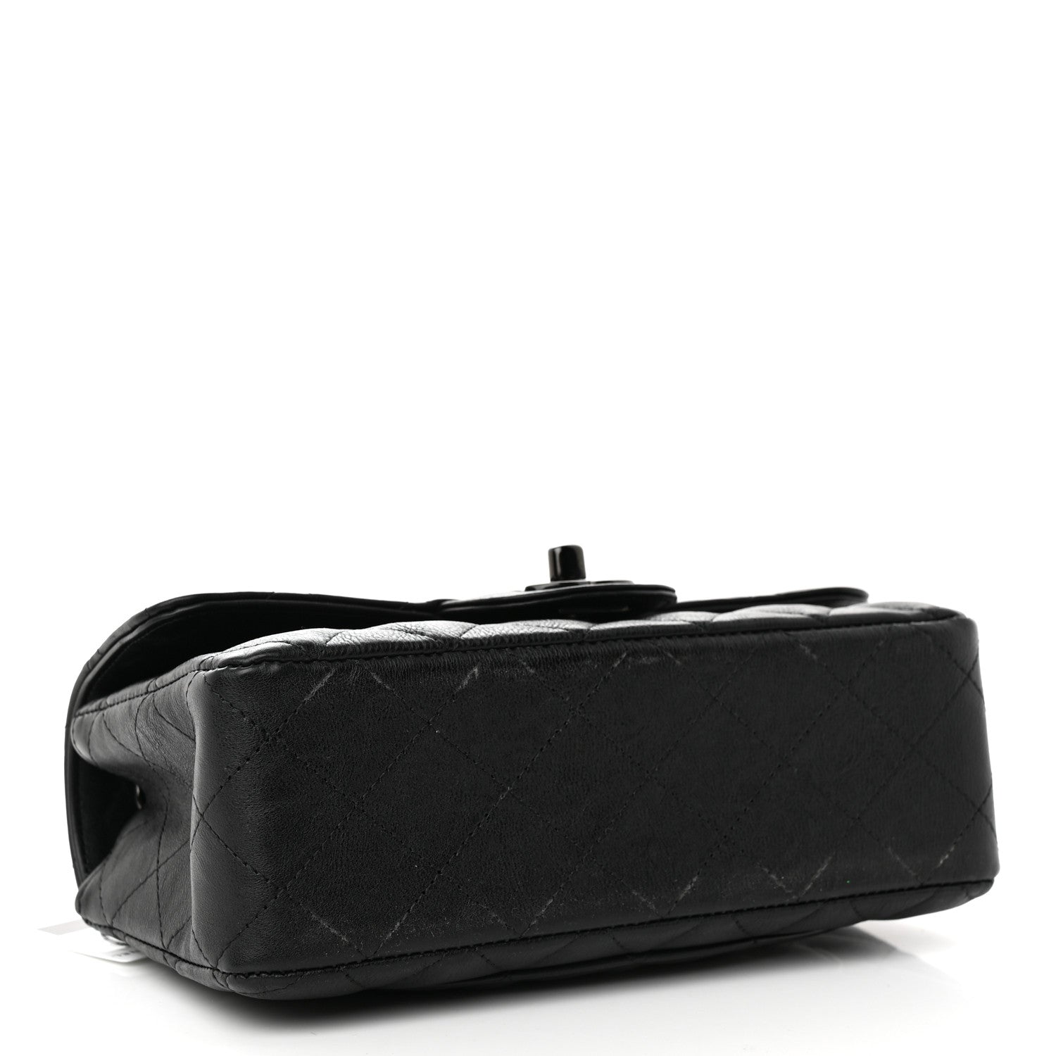 Chanel Crumpled Calfskin Quilted Mini Rectangular Flap So Black 4 of 12