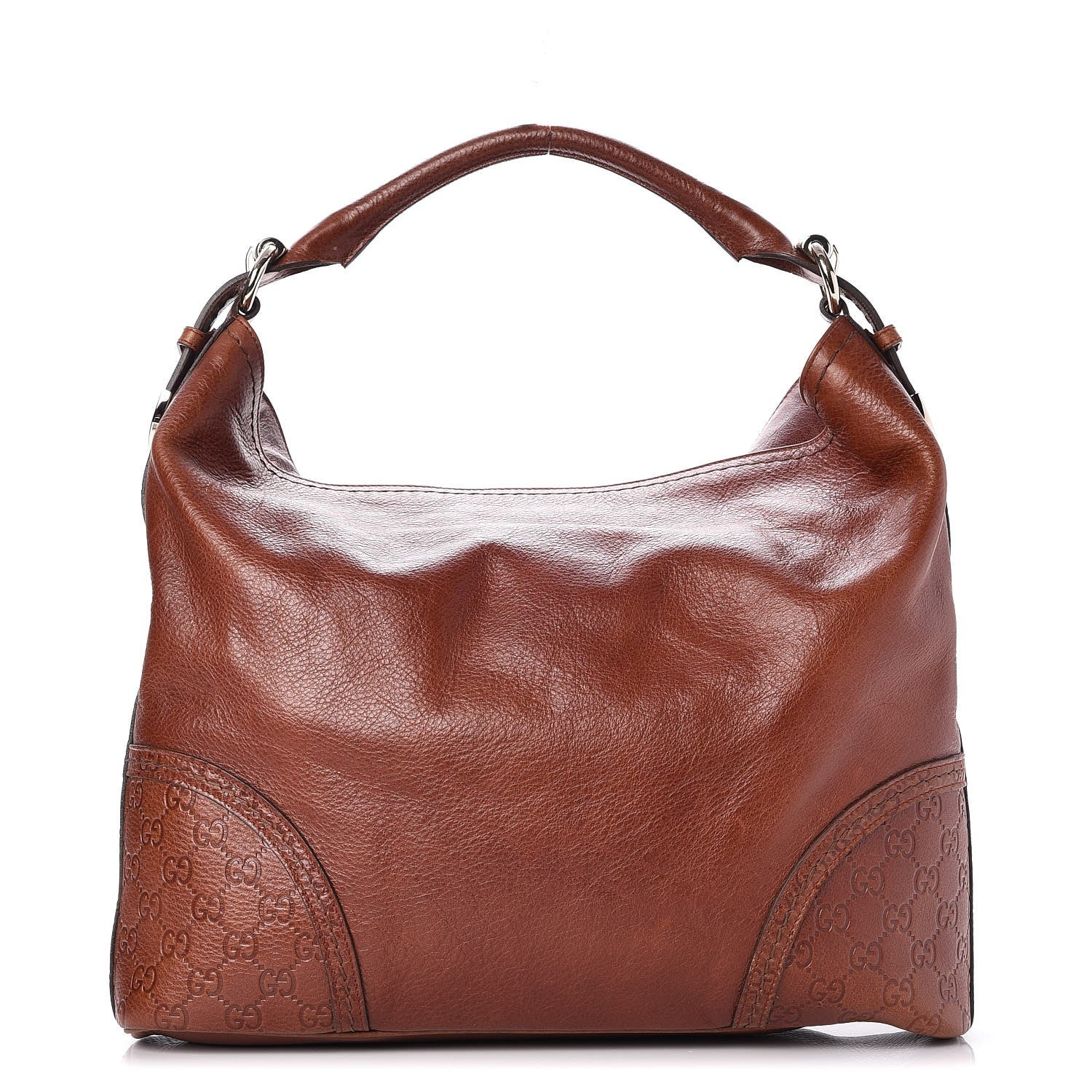 Gucci Calfskin Guccissima Trim Large Signoria Hobo Brown 1 of 7