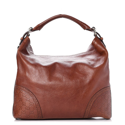 Gucci Calfskin Guccissima Trim Large Signoria Hobo Brown 1 of 7