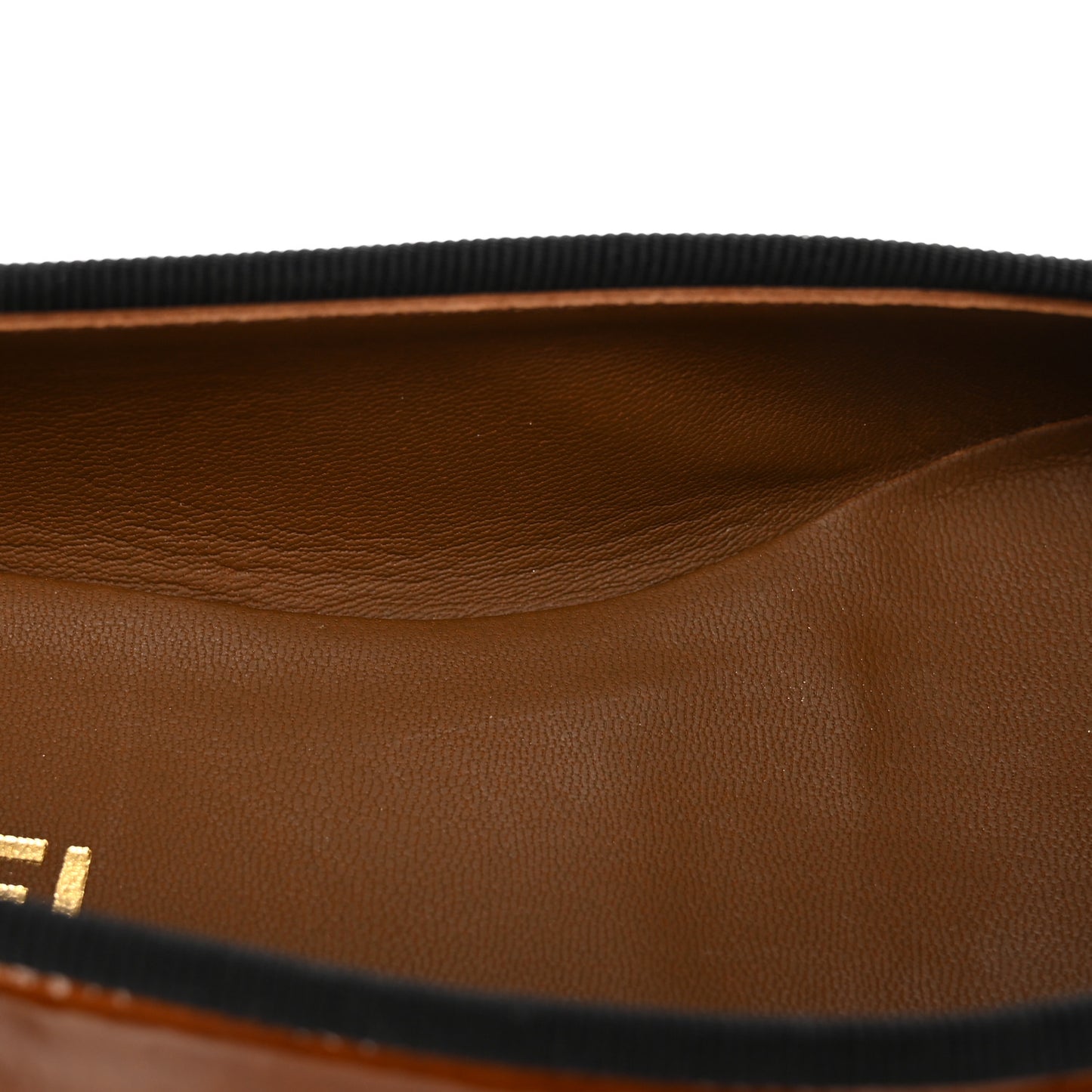 Patent Calfskin CC Cap Toe Ballerina Flats 37.5 Brown Black