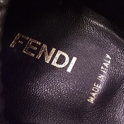 Fendi Calfskin Charm Bow Ballet Flats Black Size 38 7 of 8