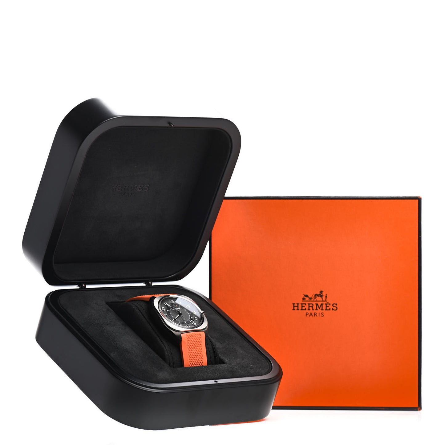 DLC Coated Titanium Rubber 39mm H08 Automatic Watch Orange