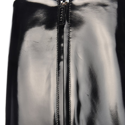 Gucci Patent Lilian Horsebit Knee High Boots 37.5 Black 9 of 12