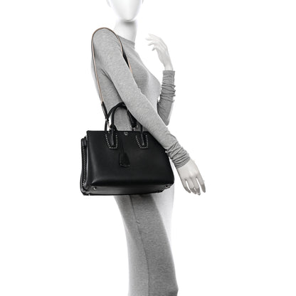 MCM Grained Calfskin Studded Medium Milla Tote Black 2 of 13