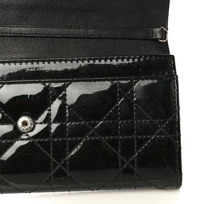 Christian Dior Patent Cannage Lady Dior Rendezvous Wallet On Chain Black 15 of 18