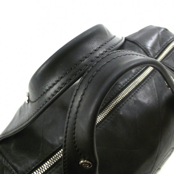 Chanel Lambskin CC Chevron Boston Black 6 of 12
