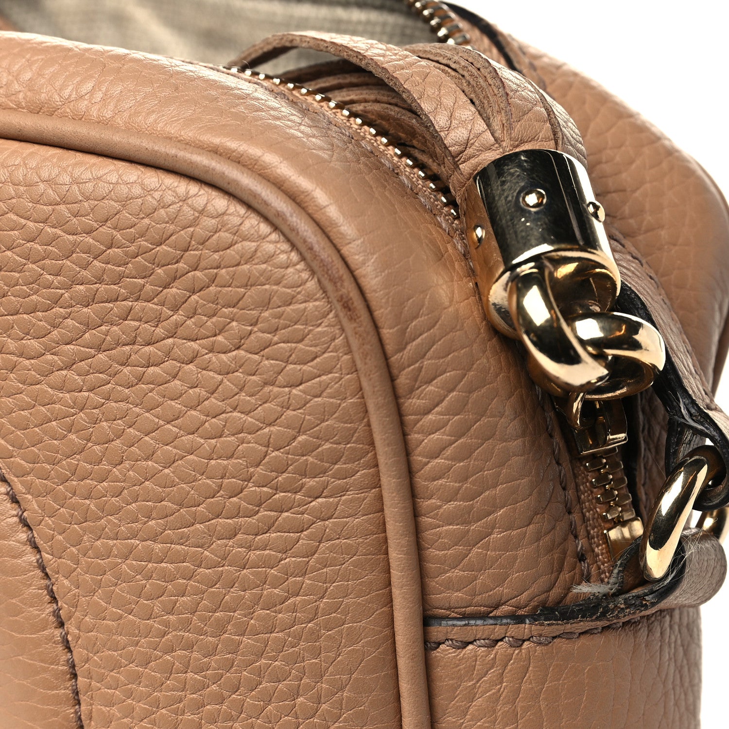 Gucci Pebbled Calfskin Small Soho Disco Bag Camelia 9 of 9