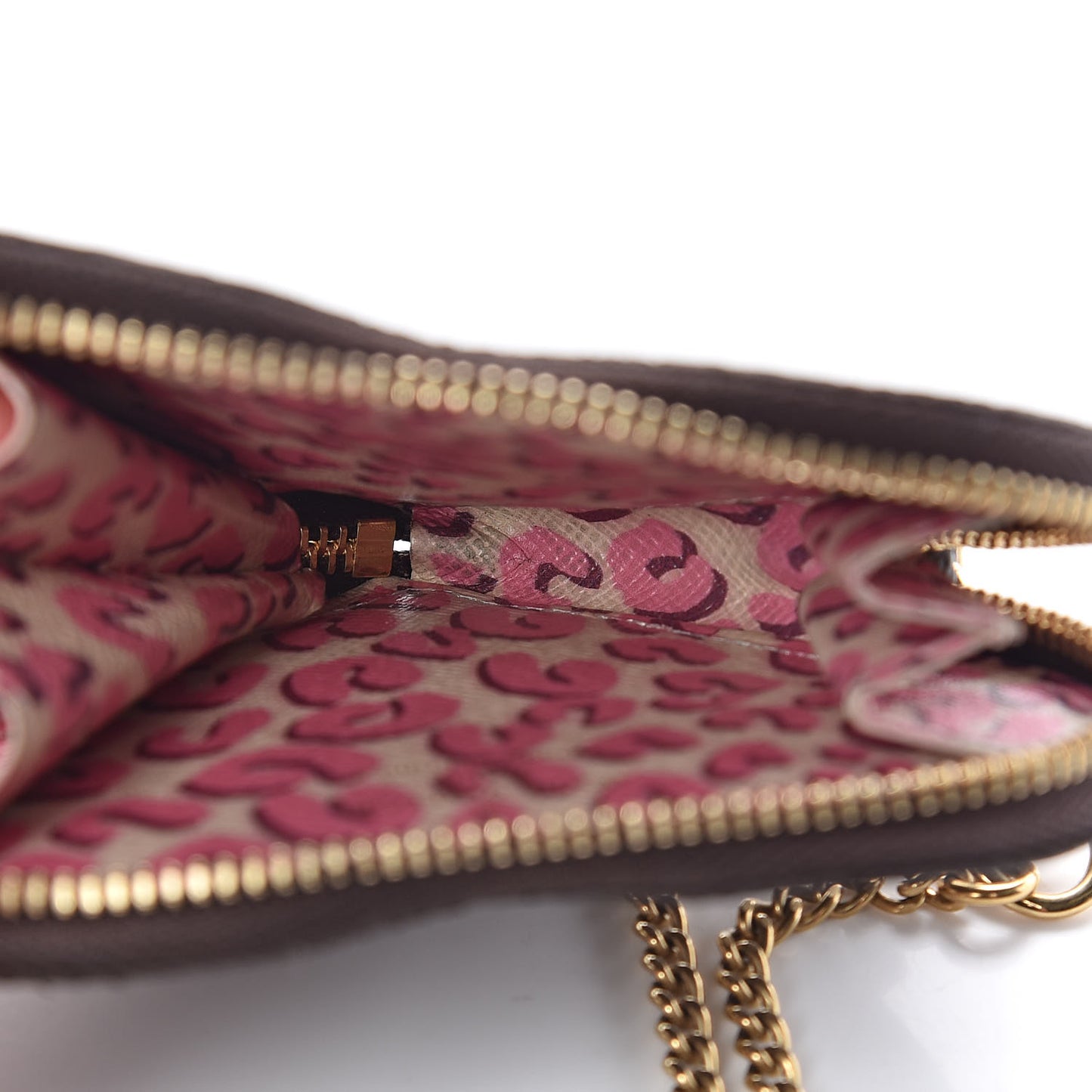 Monogram Leopard Coeur Heart Coin Purse Blanc Corail