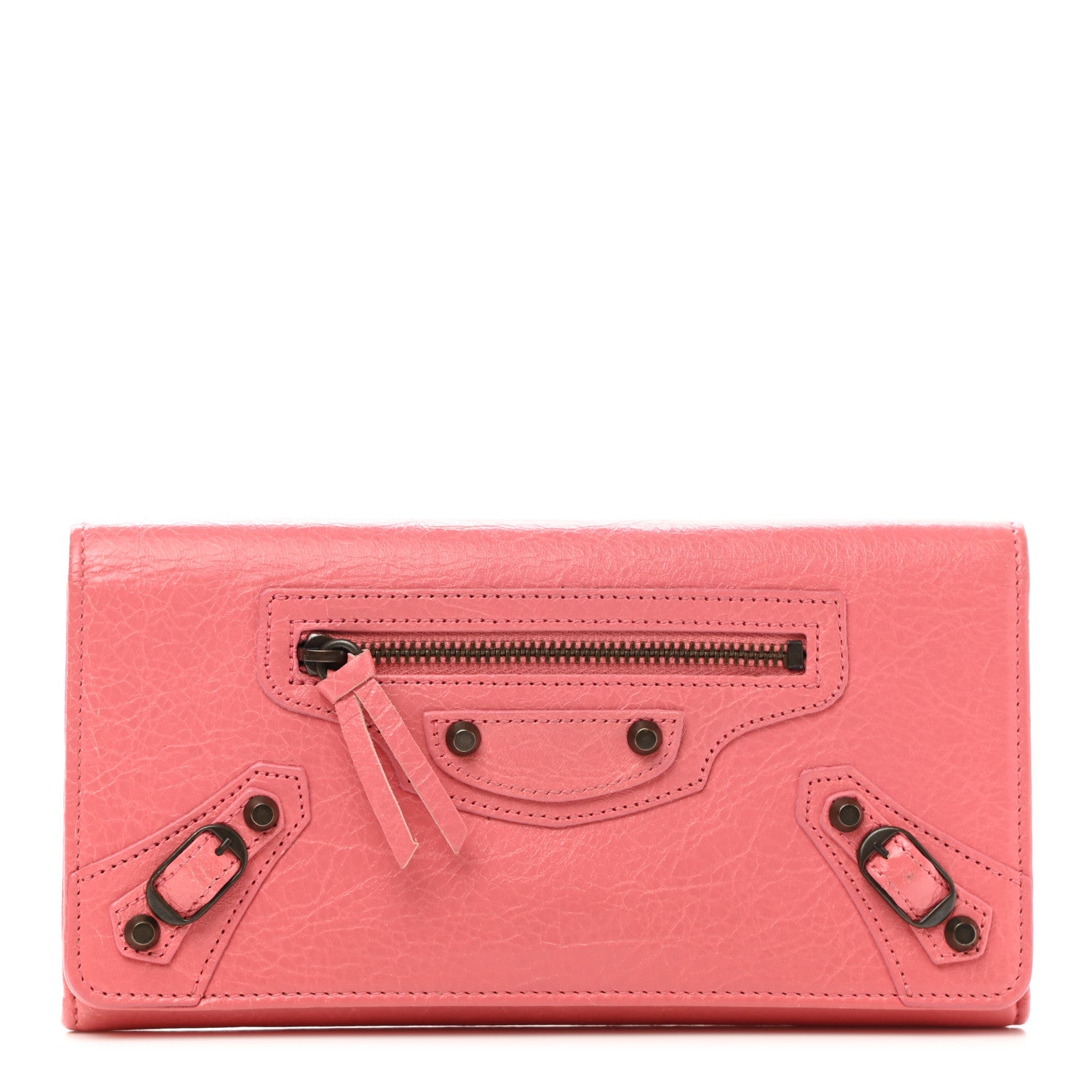 Balenciaga Agneau Classic Hardware Money Wallet Rose Jaipur 1 of 7