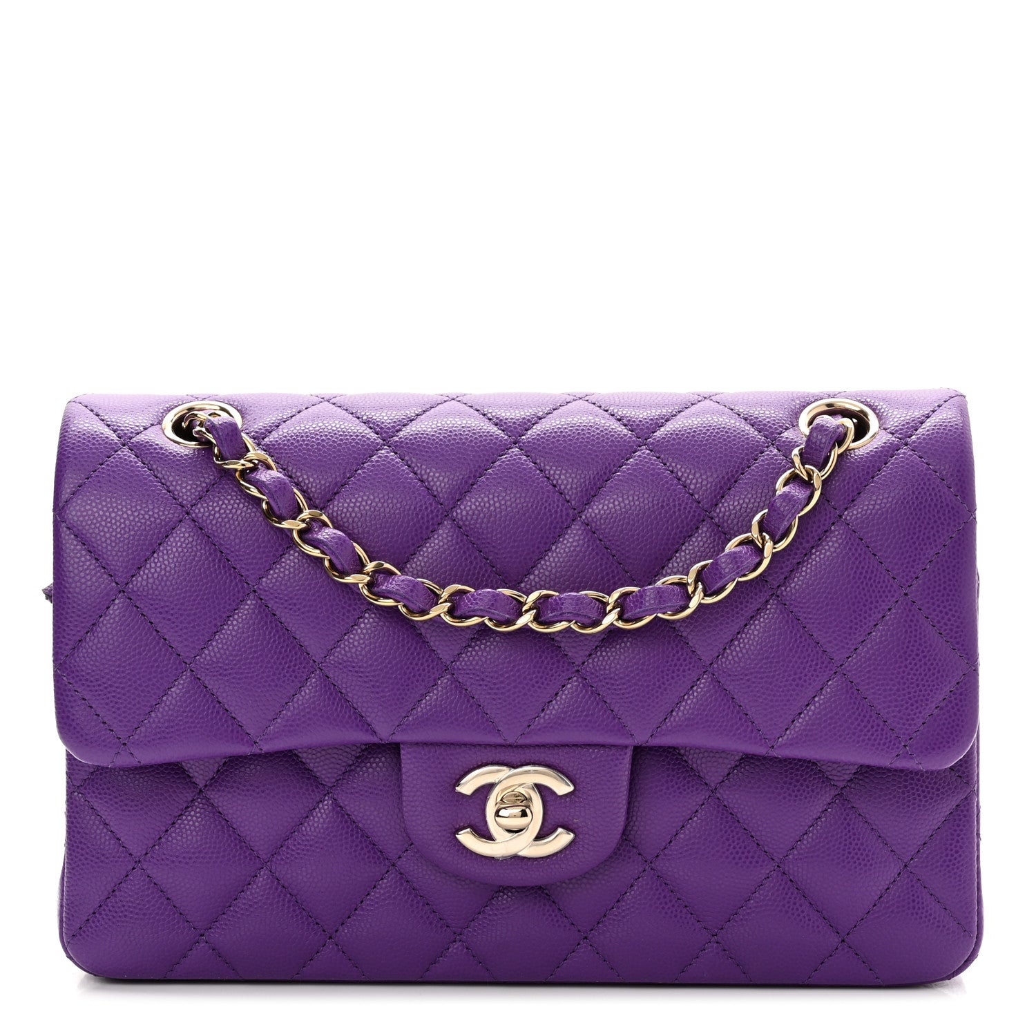 Chanel Caviar Quilted Small Double Flap Dark Purple 1 of 10