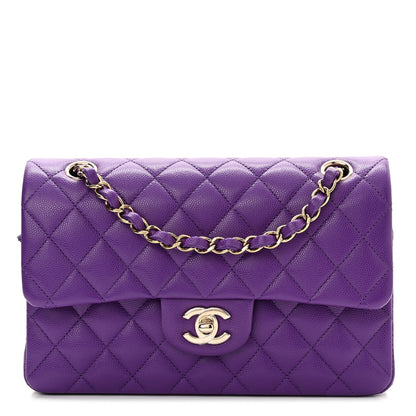 Chanel Caviar Quilted Small Double Flap Dark Purple 1 of 10