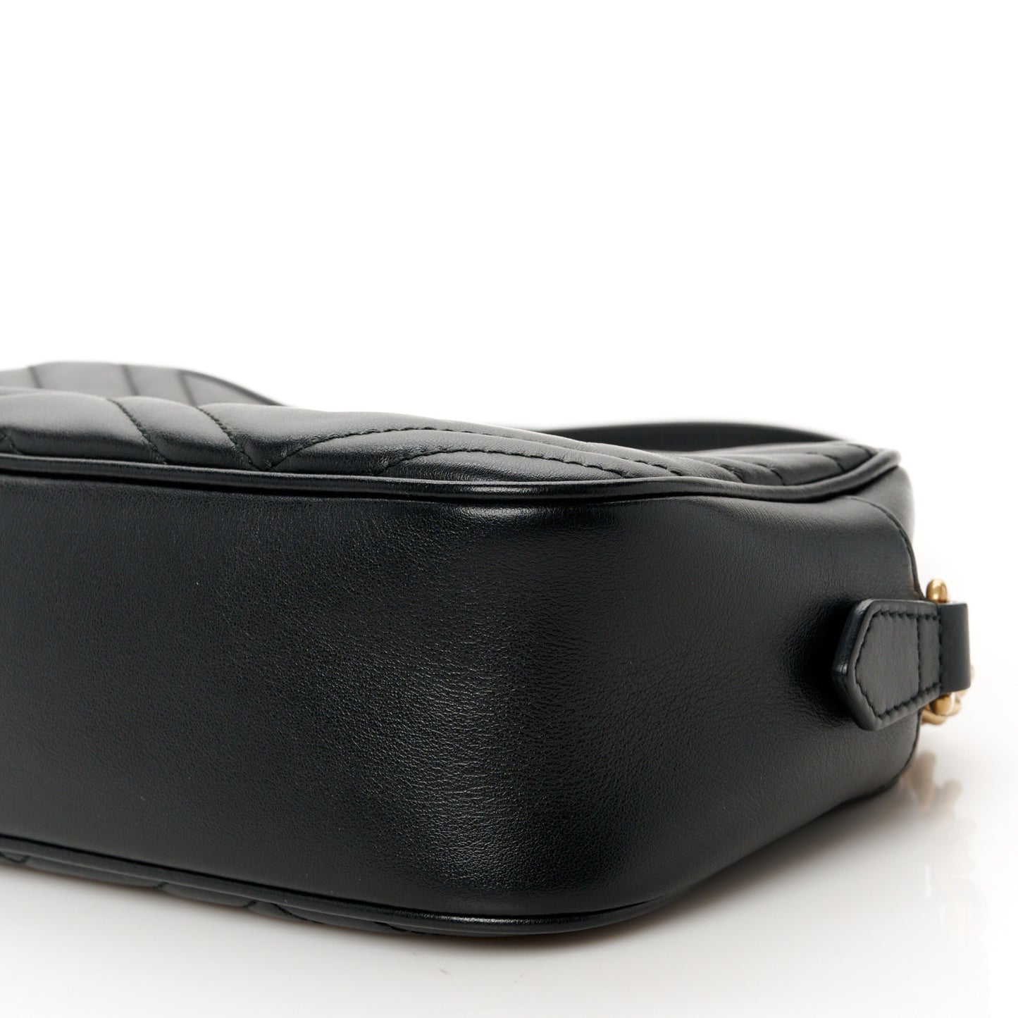 Calfskin Matelasse Small GG Marmont Chain Shoulder Bag Black
