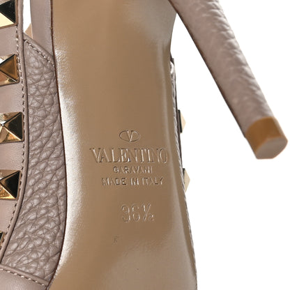 Valentino Garavani Pebbled Calfskin Rockstud Ankle Strap Pumps 36.5 Poudre 8 of 8