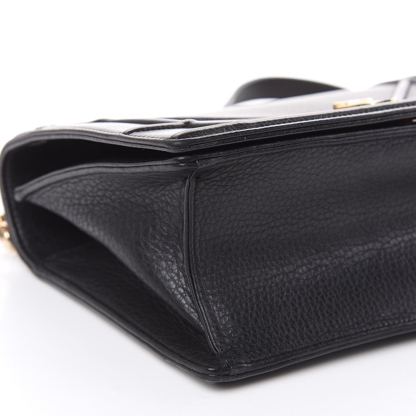 Grained Calfskin Medium Diorama Flap Bag Black