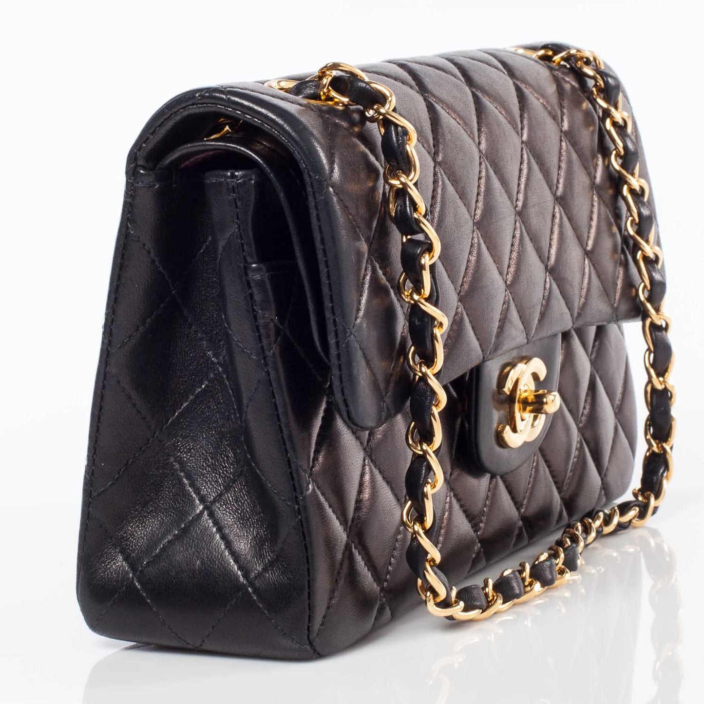 Lambskin Small Double Flap Black